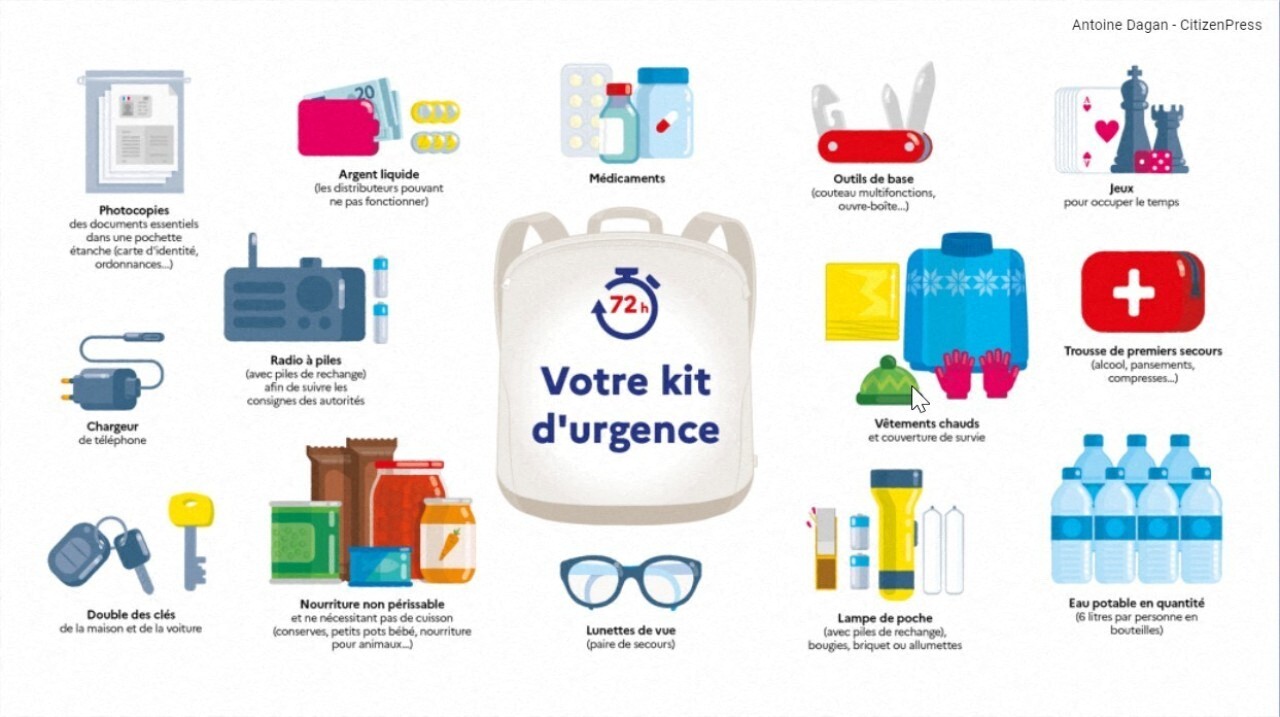 Catastrophe ! On met quoi dans un kit d'urgence ? Les conseils de la  préfecture de la Manche